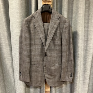 Ring Jacket Brown Plaid Wool Suit《46》