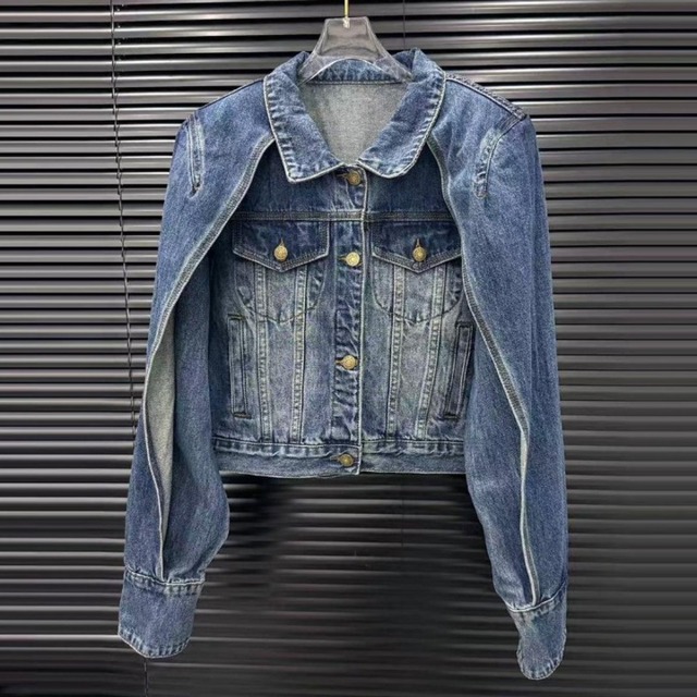Shawl sleeve denim jacket　V2501
