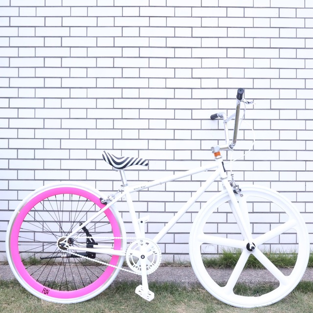 【FUN 700C ANGUS STREET, White】ピストバイク シングルスピード オーダーメイド自転車 身長140cmから サイズ40