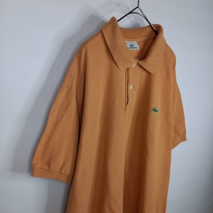 ラコステ　ポロシャツ　半袖　L1212　刺繍ロゴ　シェルボタン　オレンジ　3XL