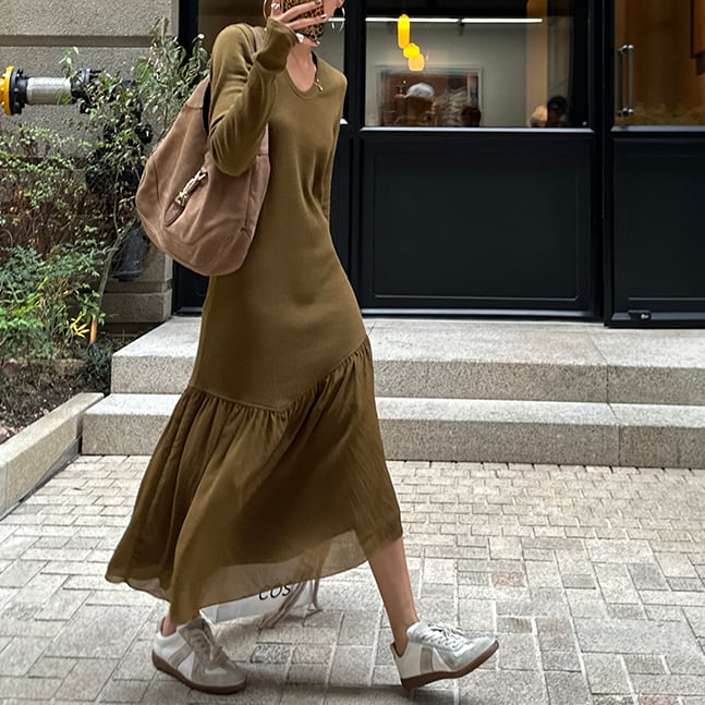 French switching long skirt S196