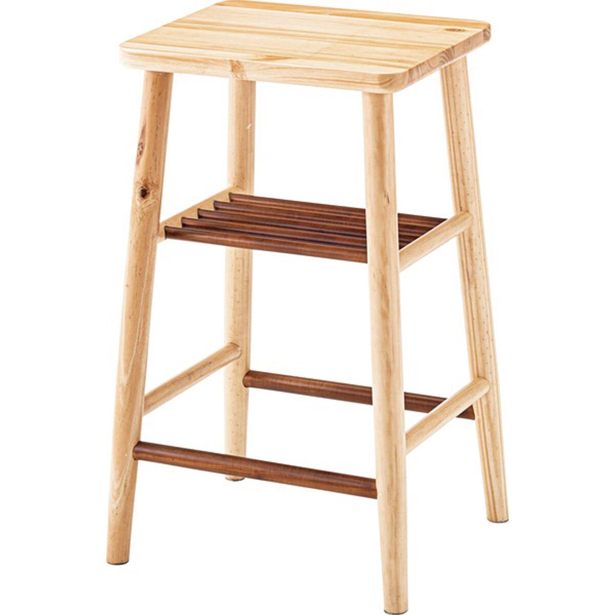 ハイスツール GT-783 収納棚付き 白木 ナチュラル 椅子 イス いす 北欧風 キッチン ダイニング 玄関 インテリア おしゃれ