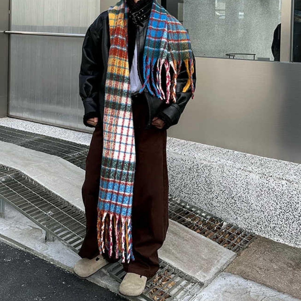 カラフルMIXカラーロングマフラー　1066