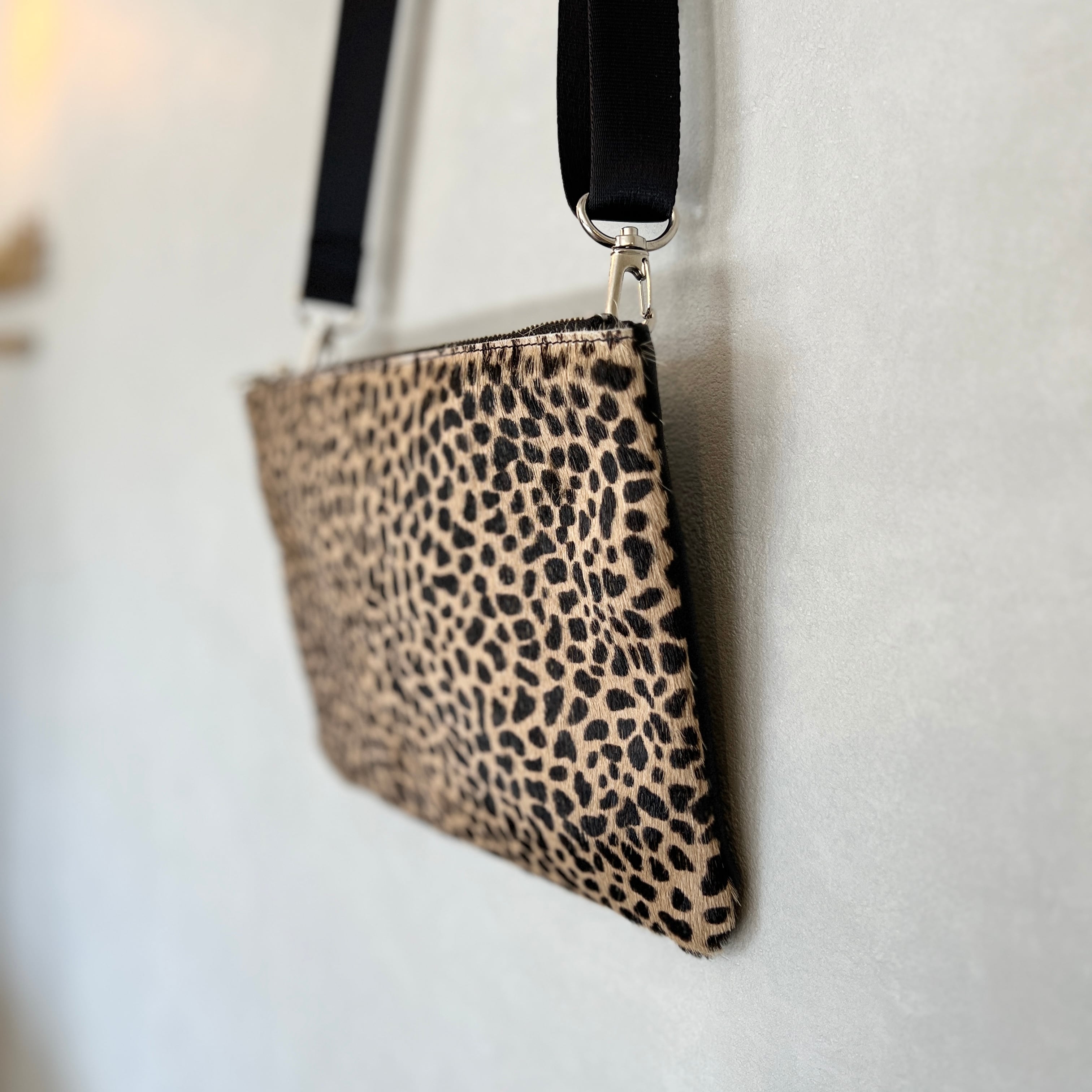 受注製作】フラットショルダーポーチ/サコッシュ（セット） ハラコ