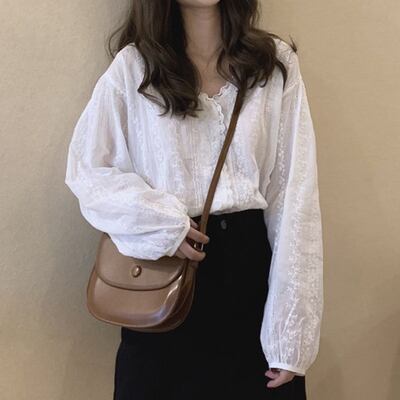 トップス シャツ デニムシャツ ミディアム丈 袖あり 長袖 襟付き