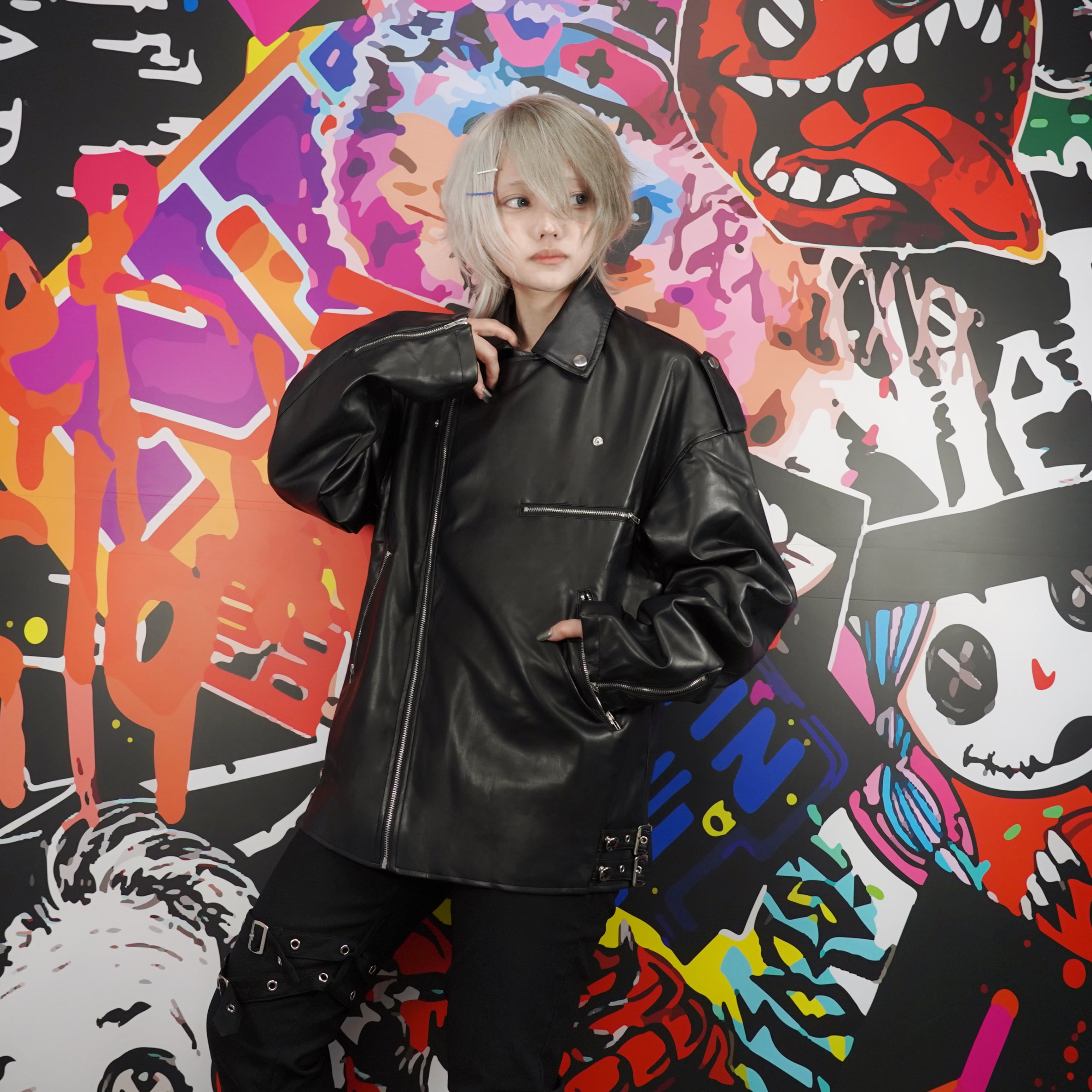BLOOD LINER PU LEATHER JACKET | NIER CLOTHING