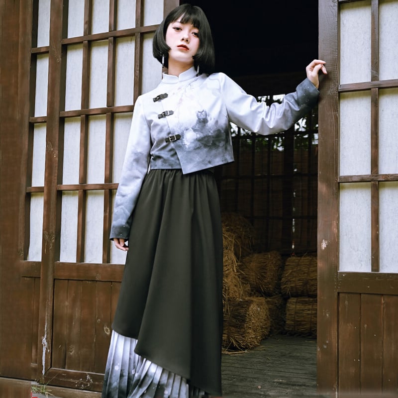 古怪舍---貍奴シリーズ】☆チャイナ風セットアップ 単品注文☆ 厚て  
