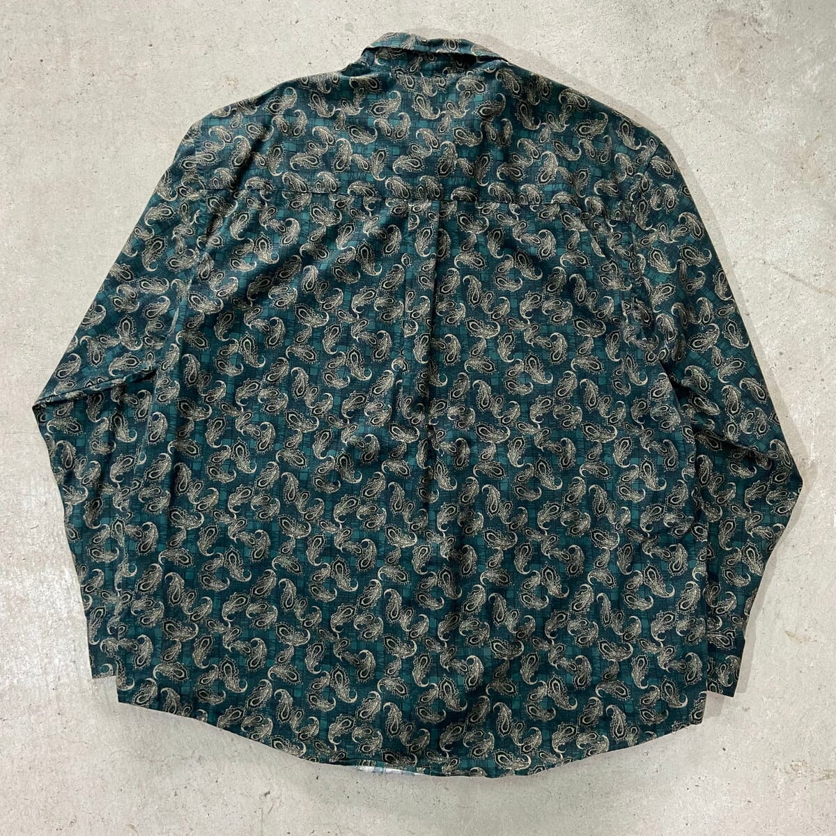 NATURAL ISSUE 総柄 ペイズリー柄 長袖コットンシャツ メンズXL 古着