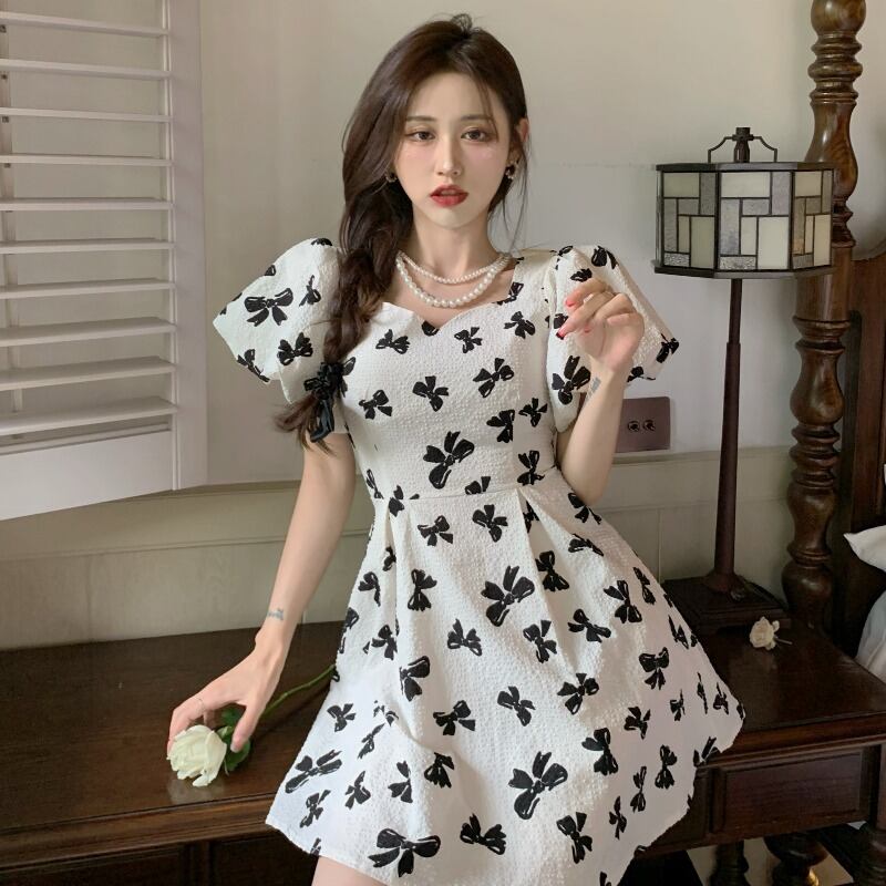 スリーブButterflyデザイン フローラルドレス サマーショートスカート 夏物 花柄 YY-ファッション87674094947