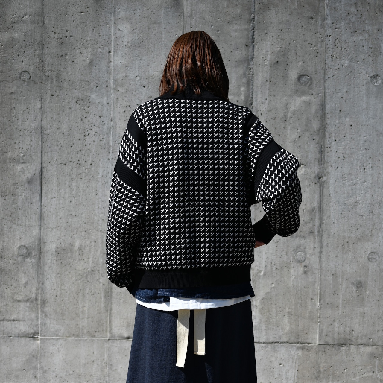 YASHIKI / GANKO別注 Shinsetsu Drivers Knit レディース着用コーディネート