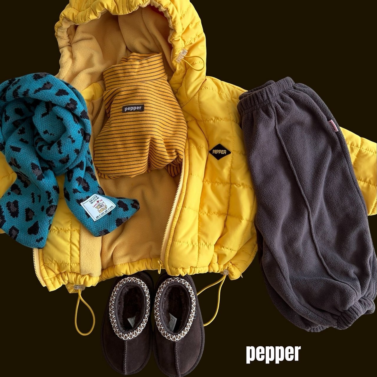 ペッパー / PEPPER / レオパードマフラー / 韓国子供服 / キッズ / 26winter〖取寄〗*FREE*