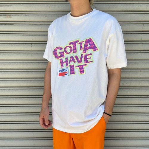 90s USA製 PEPSI ペプシコーラ プリントTシャツ 白 XL 企業