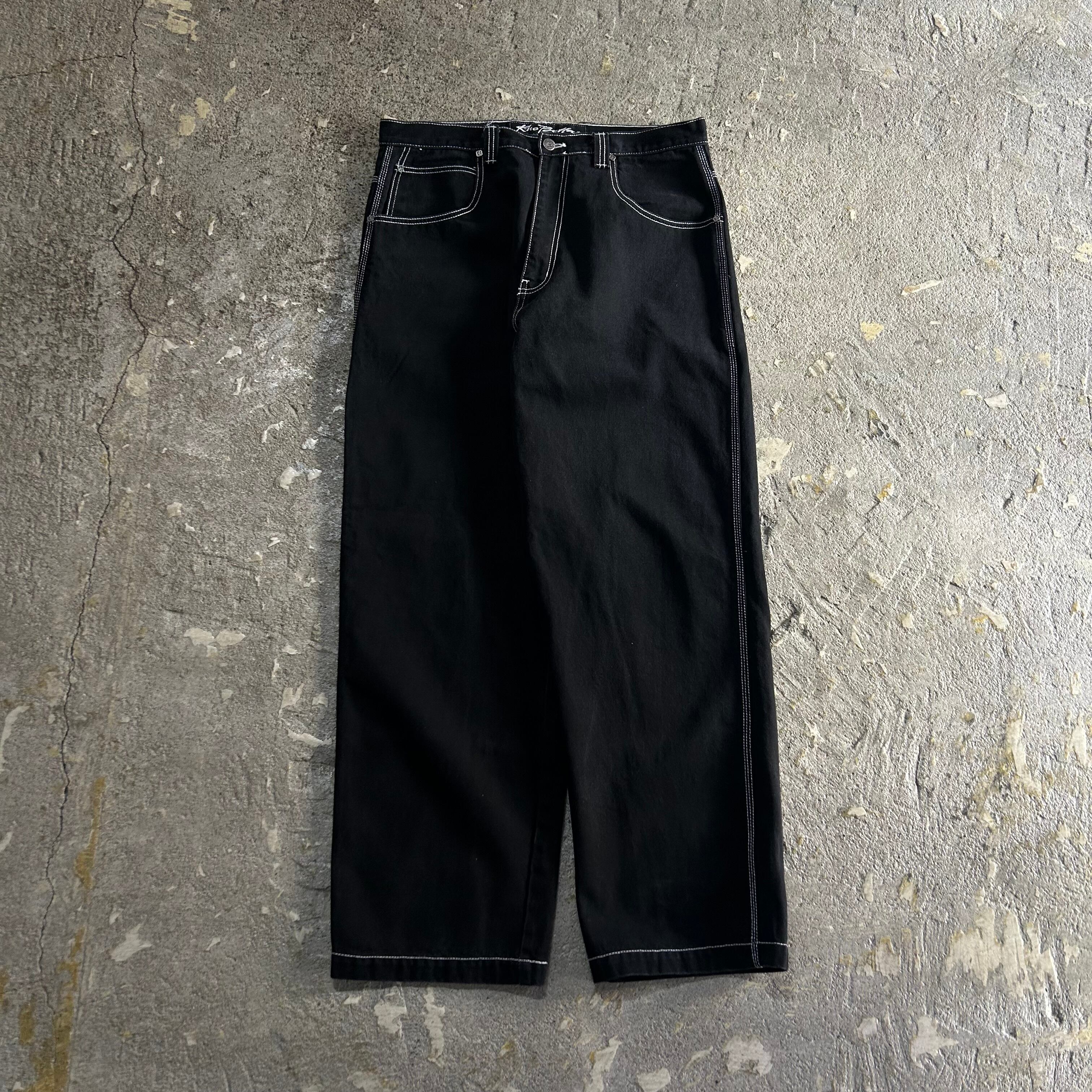 00s Kno Betta stitch design black denim pants【仙台店】