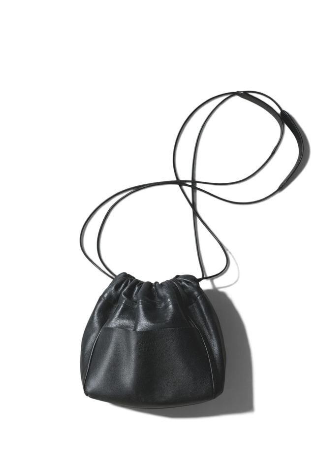 "JIL SANDER" Brack Leather Reversible Drawstring Bag