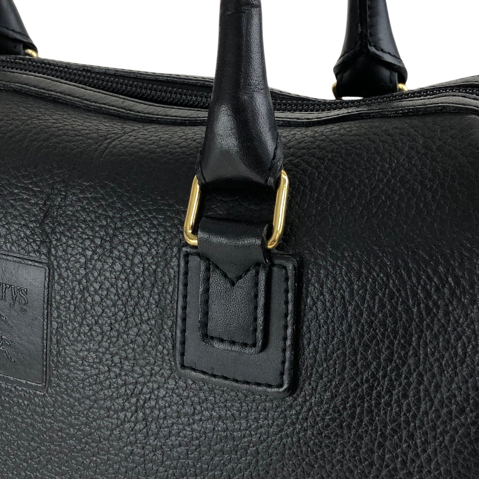 BURBERRY バーバリー ハンドバッグ ブラック 型押しロゴ レザー