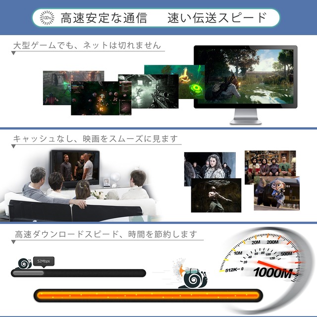 lovicool LANケーブル CAT6準拠 ウルトラフラットケーブル プリンター対応 RJ45コネクタ ギガビット 爪折れ防止 やわらか 10m ホワイト アクセスポイント等に適用います