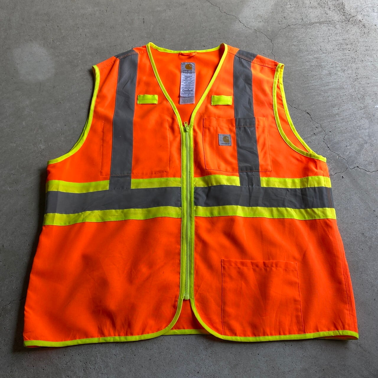 Carhartt カーハート CLASS2 リフレクター ベスト XL 古着 オレンジ 