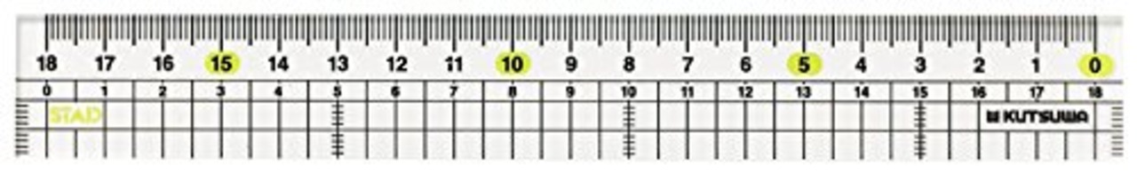 クツワ STAD メタクリル直線定規 18cm HS181L 左手用