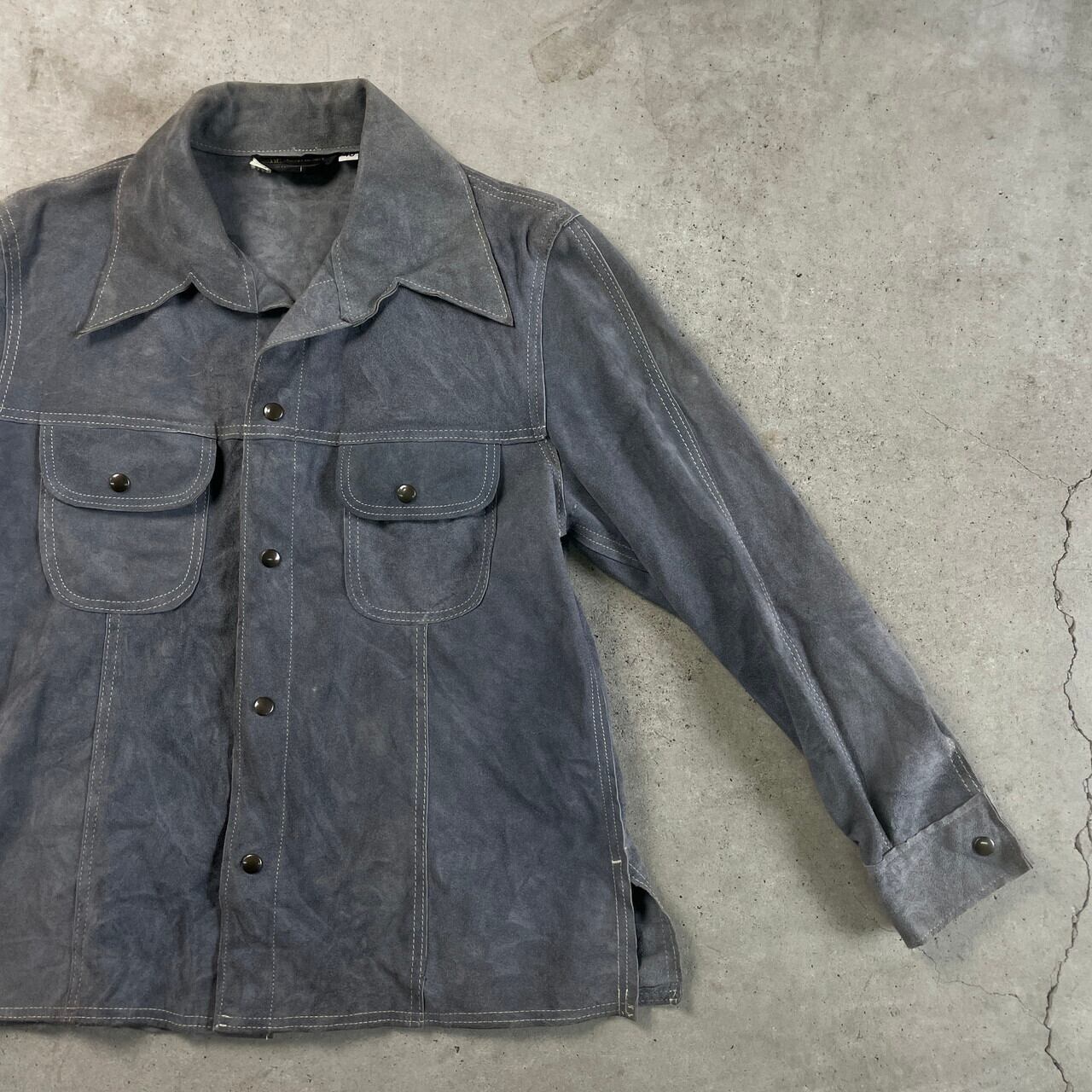 70s USA JCPenney JCペニートラックジャケット ライトジャケット 70年代 JCPenney スエードレザージャケット メンズL相当 古着 70s