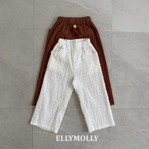[ELLYMOLLY] Popcorn Wide Pants +fee2 / [엘리몰리] 팝콘와이드팬츠