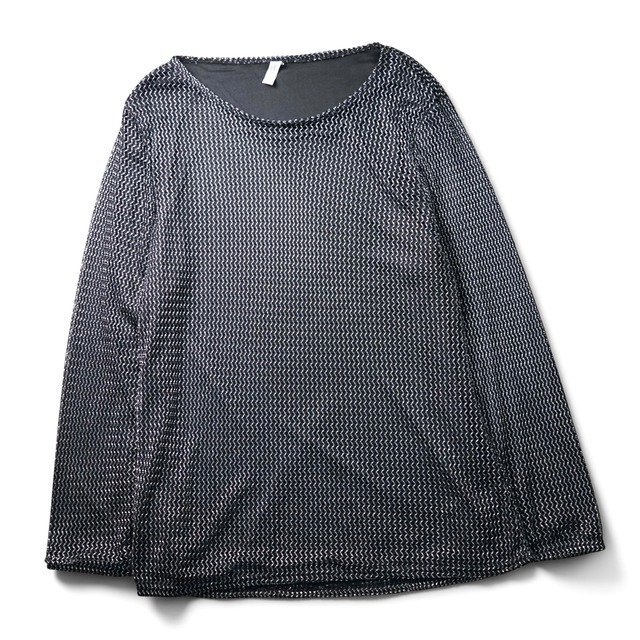Vintage long sleeve mesh cut-sew "SILVER"