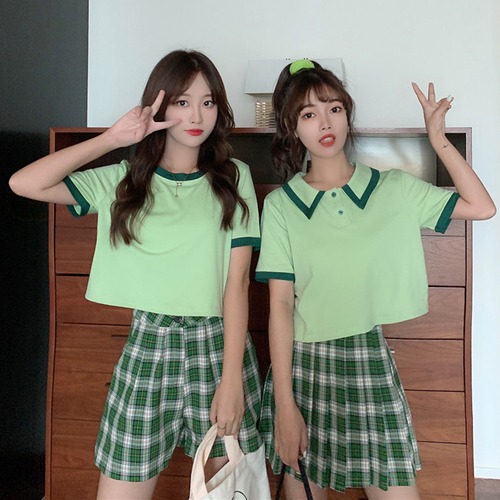 ✞ パステルフルーツグリーンカラー♥Tシャツ or プリーツAラインスカート ショートパンツ ✞ゴスロリ SM ミリ 甘ロリ クラロリ 和ロリ エレガント 黒ロリ 姫ロリ 華ロリ BB-BB1583888