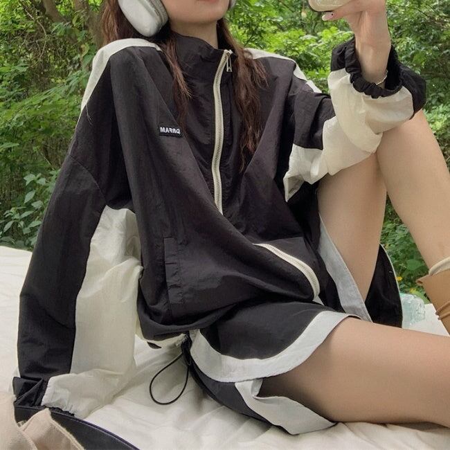 ◼️美品◼️匿名配送◼️ナイロンジャージ上下◼️セットアップ◼️中綿入◼️韓国 ナイロン ジャージ セットアップ レディース 韓国 ファッション