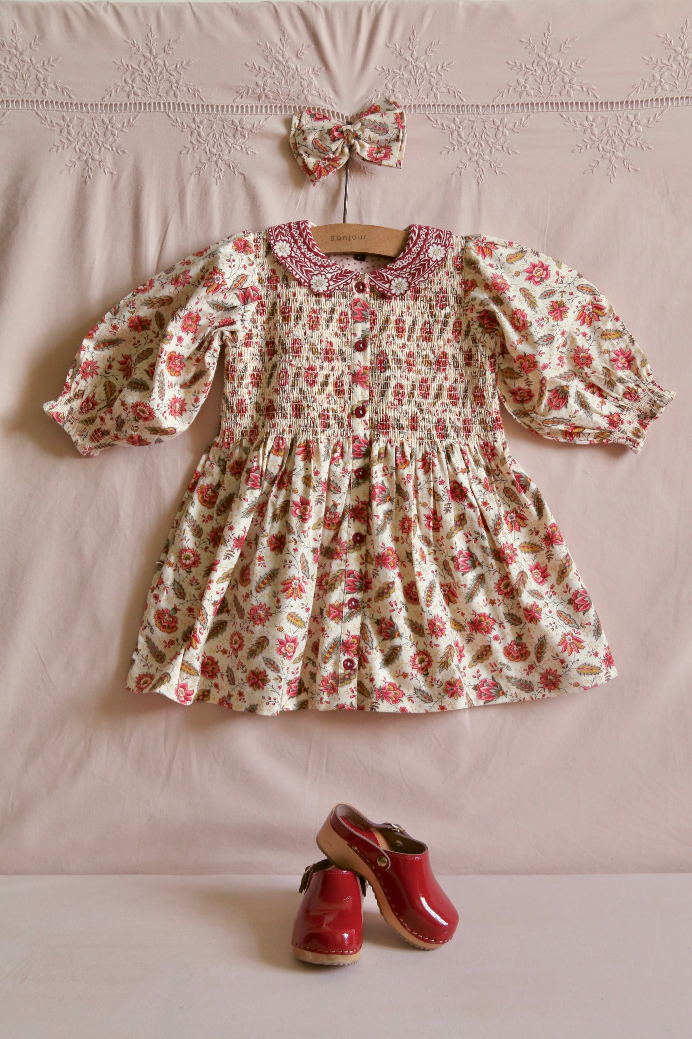 BONJOUR DIARY Tunique with hair clip Aline print 8-12y | RESONASON