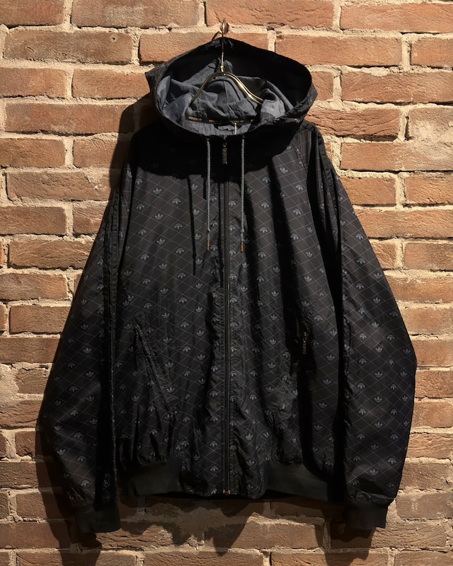 【Caka act3】“adidas” Logo Pattern Loose Zip Up Hooded Nylon Jacket