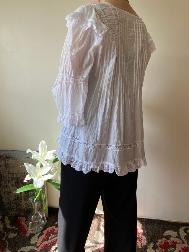 1920s Antique Cotton Lace Blouse
