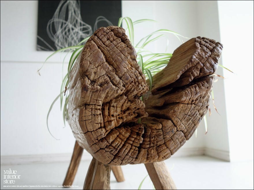 オールドチーク総無垢 プランター 鉢カバー 鉢置き 無垢 古材 プランツ