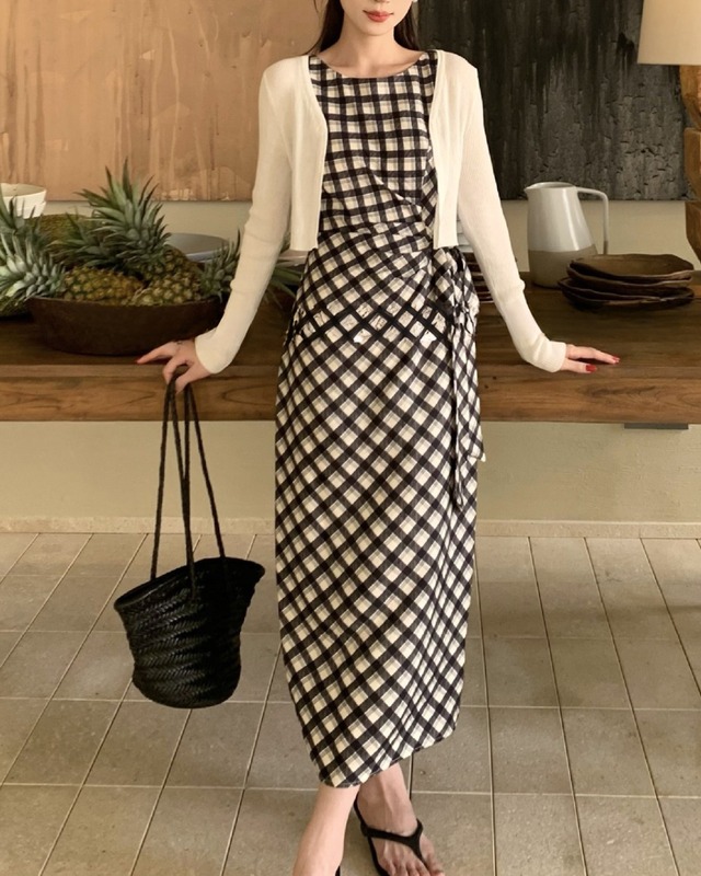 Plaid Ribbon Dress