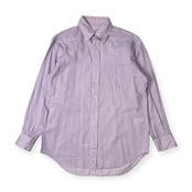 カシミヤ混 Maker’s Shirt 鎌倉 メーカーズシャツ BD ボタンダウン ストライプ 長袖ワイシャツ ドレスシャツ 41-83/パープル系 メンズ