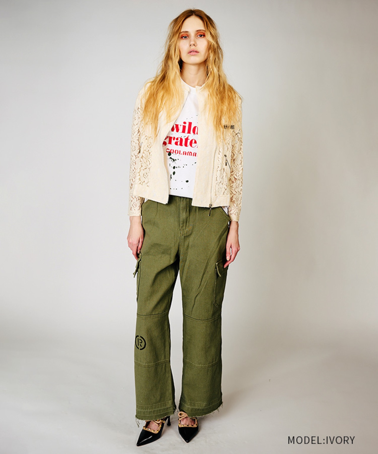 【先行販売】COOLAロゴレースライダースジャケット (IVORY) CQ-48036