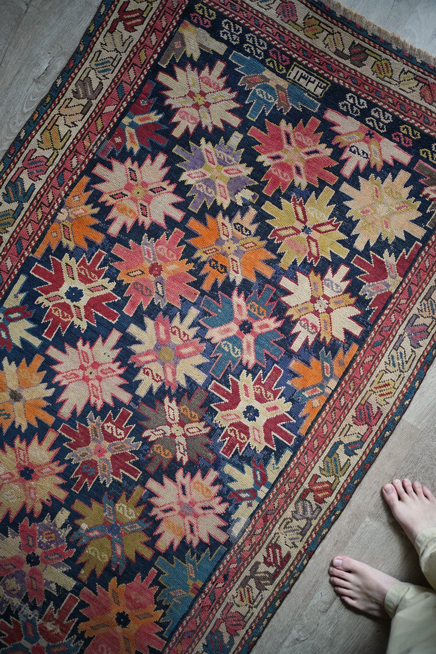207】Semi Antique Caucasian Kuba Rug 1940's | ヴィンテージラグ専門
