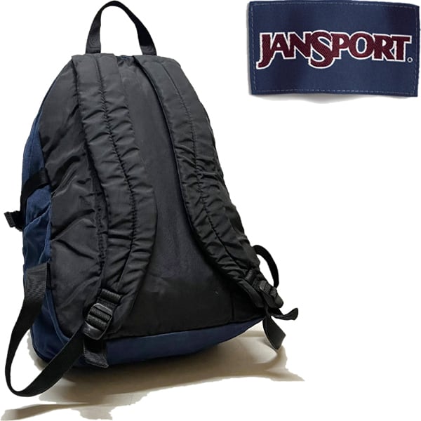 90s JANSPORT Made in Mexicoネイビー リュック 1点物◇ジャンスポーツJSリュックサック紺バックパック古着メンズ