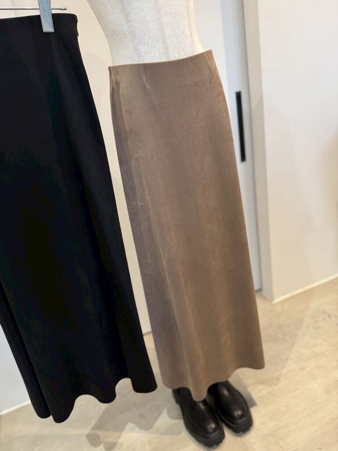 【cafune】フェイクスエードロングスカート　545612