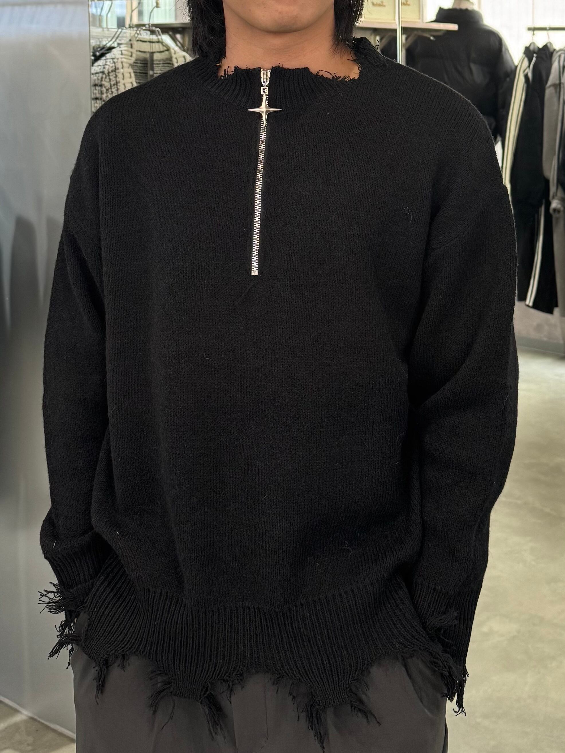 ALUDE SELECT】half zip vintage knit | 【ALUDE】韓国メンズファッション