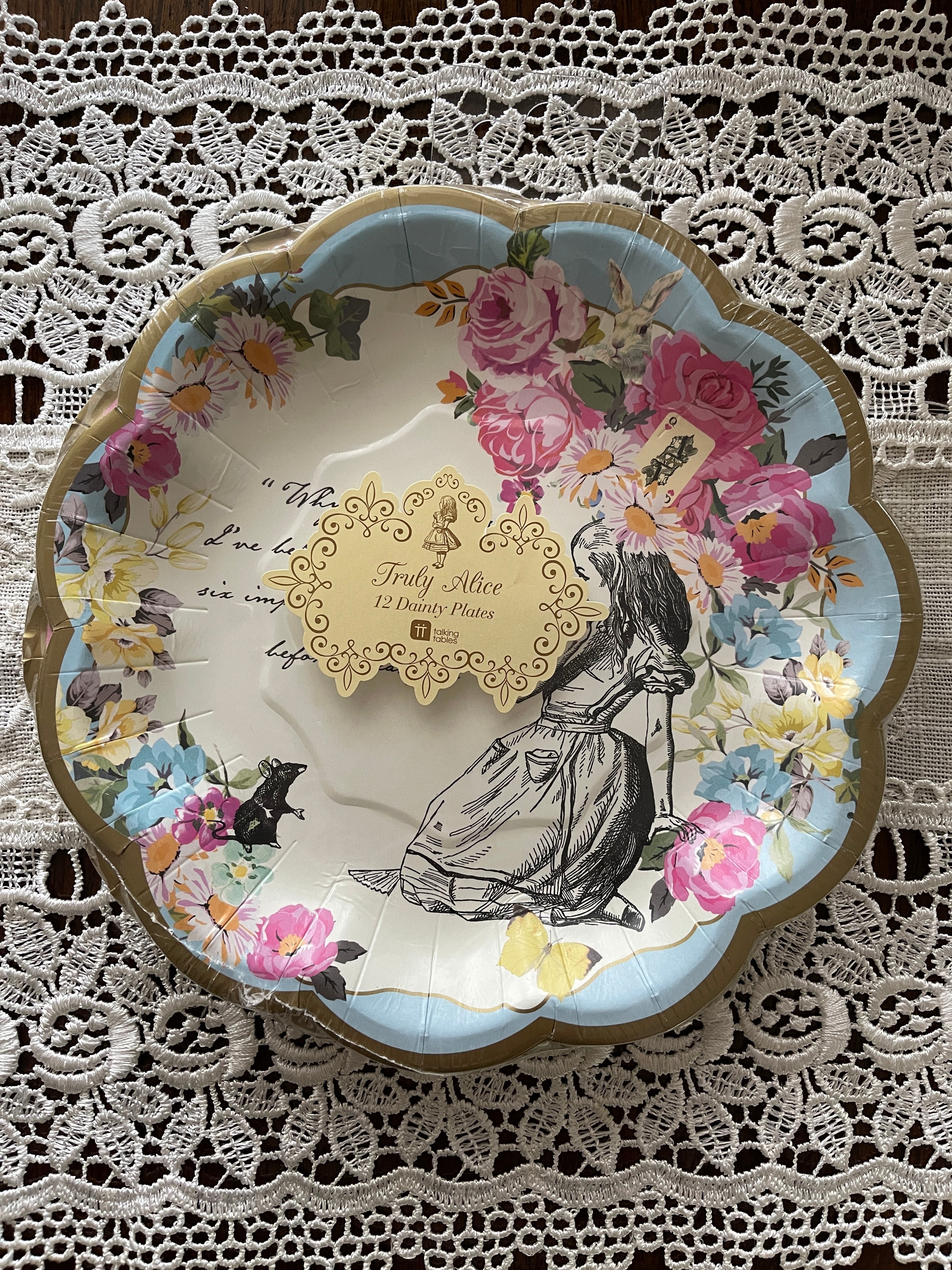 再入荷 不思議の国のアリス ペーパープレートセット イギリスより 紙皿 お茶会 Merry Unbirthday