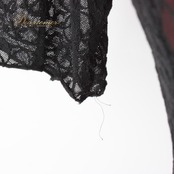 社交ダンス 衣装 Lovely Dancing ドレス スタンダード ブラック系 レッド系 赤 黒 チョーカー レース 半袖 スタンダードドレス 準正装 バイカラー ワンピースドレス フレアスカート 二重スカート ラテン風 ふんわり 大人可愛い エレガント レース生地 チョーカー付き Vネック クラシック モダン風 フロートシルエット スタンダード用 女性用 フォーマル 競技 練習用 発表会 ポリ素材 黒赤コーデ レッド×ブラック 9号程度