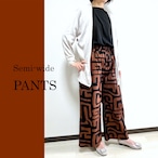 セミワイドパンツ/フリーサイズ/アフリカンプリント(sw-11)