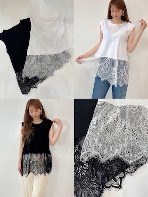 美シルエットレースタンク ¥6,200+tax
