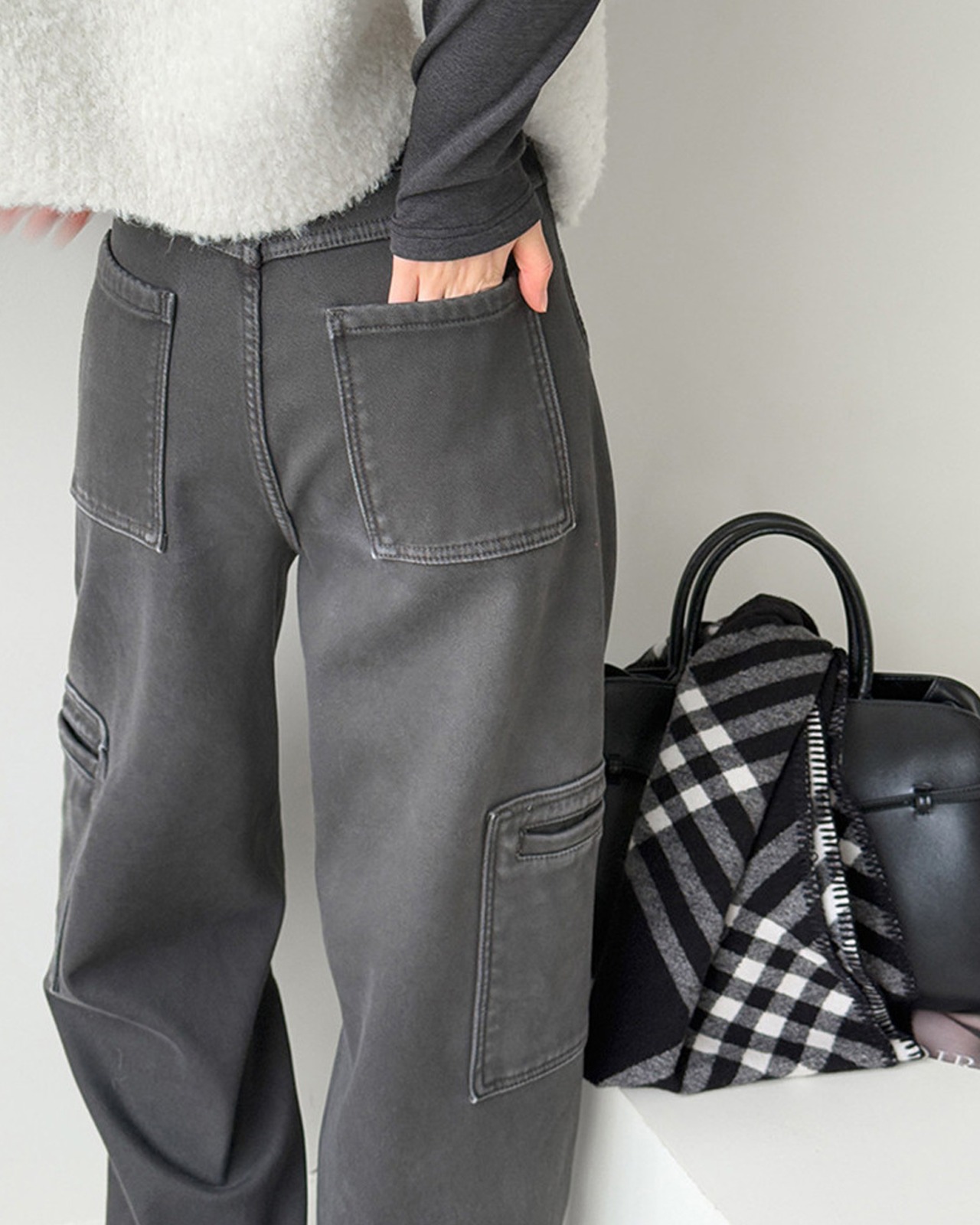 ブラックカーブデニムパンツ A0795 - 3