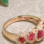 ルビー デザインリング K18(PG) / 1.480ct / DA 0.450ct