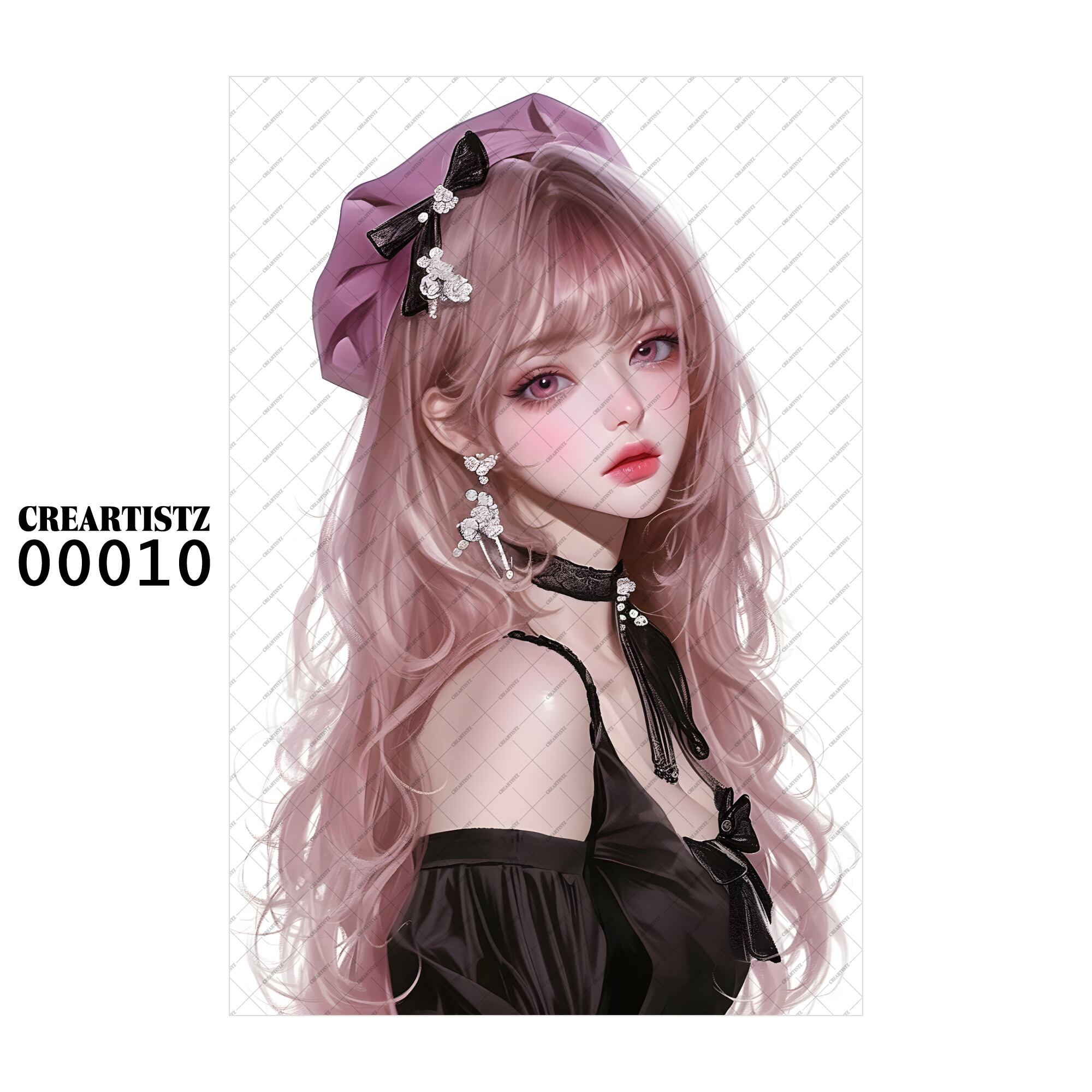 00010 ガール キュート オリジナル ペーパー/ステッカー 4枚セット CREARTISTZ