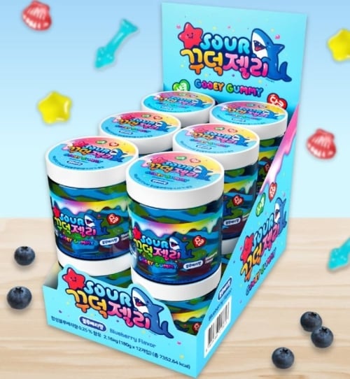 サワースライムグミ！水あめグミ！【ブルーベリー味】 韓国お菓子