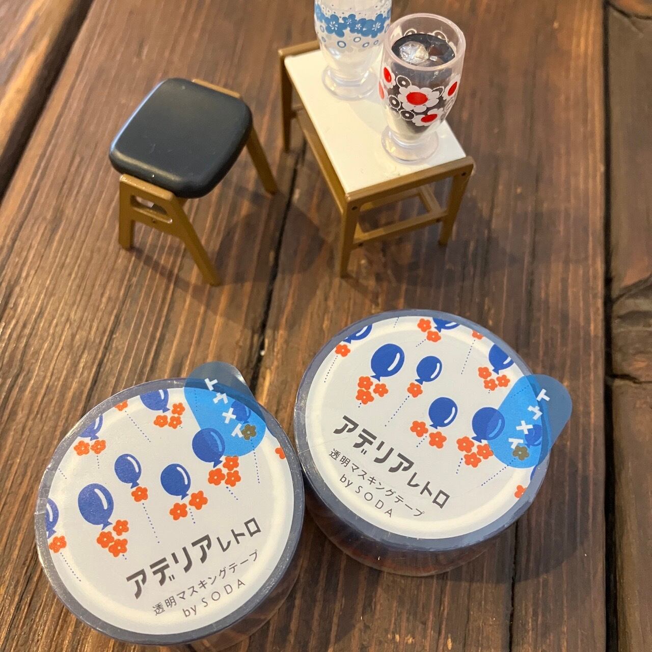 アデリアレトロ×SODA フウセン 20mm透明マステ CA20