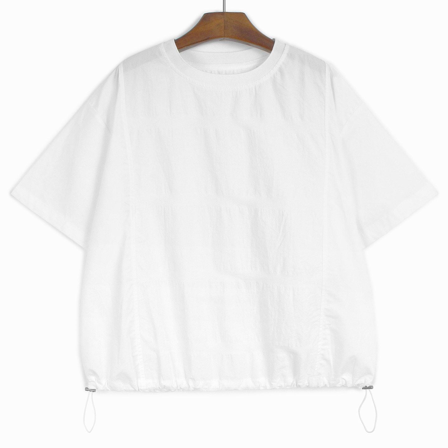DRAWSTRING CREW NECK SHORT SLEEVE T-SHIRT M-17725