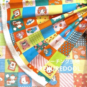 Cdr423◆50cm◆S◆綿100%シーチング生地◆レトロ可愛いpop柄