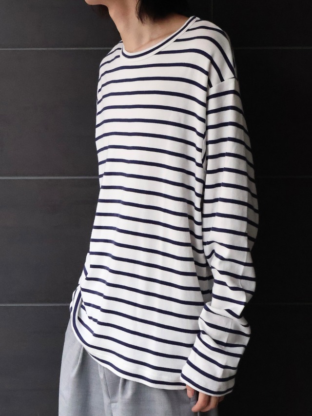【yohji yamamoto pour homme】border relax long sleeve top